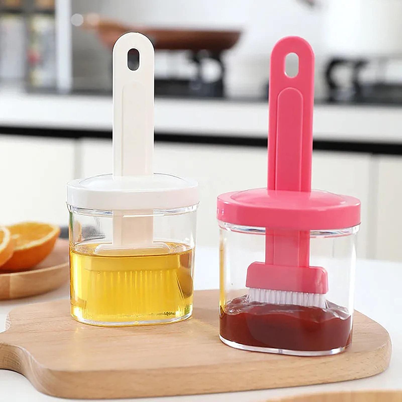 Heat-Resistant Oil Brush & Dispenser Set - Perfect For Air Fryers, Baking, BBQ, And Kitchen Cooking-923276