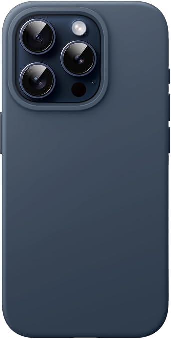 JETech Silicone Case for iPhone 15 Pro, Storm Blue