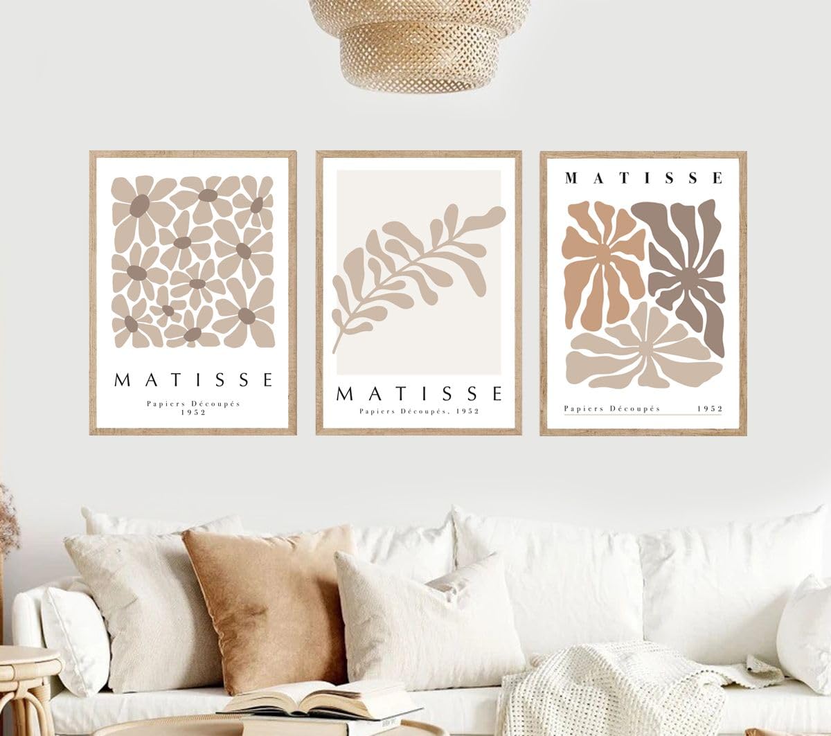 Hodge Creations Henri Matisse Neutral Floral Design Set Of 3 Unframed A5 Prints Wall Art Decor Gallery Exhibition Picture Poster New Gift Present Select Size Below A5 A4 A3