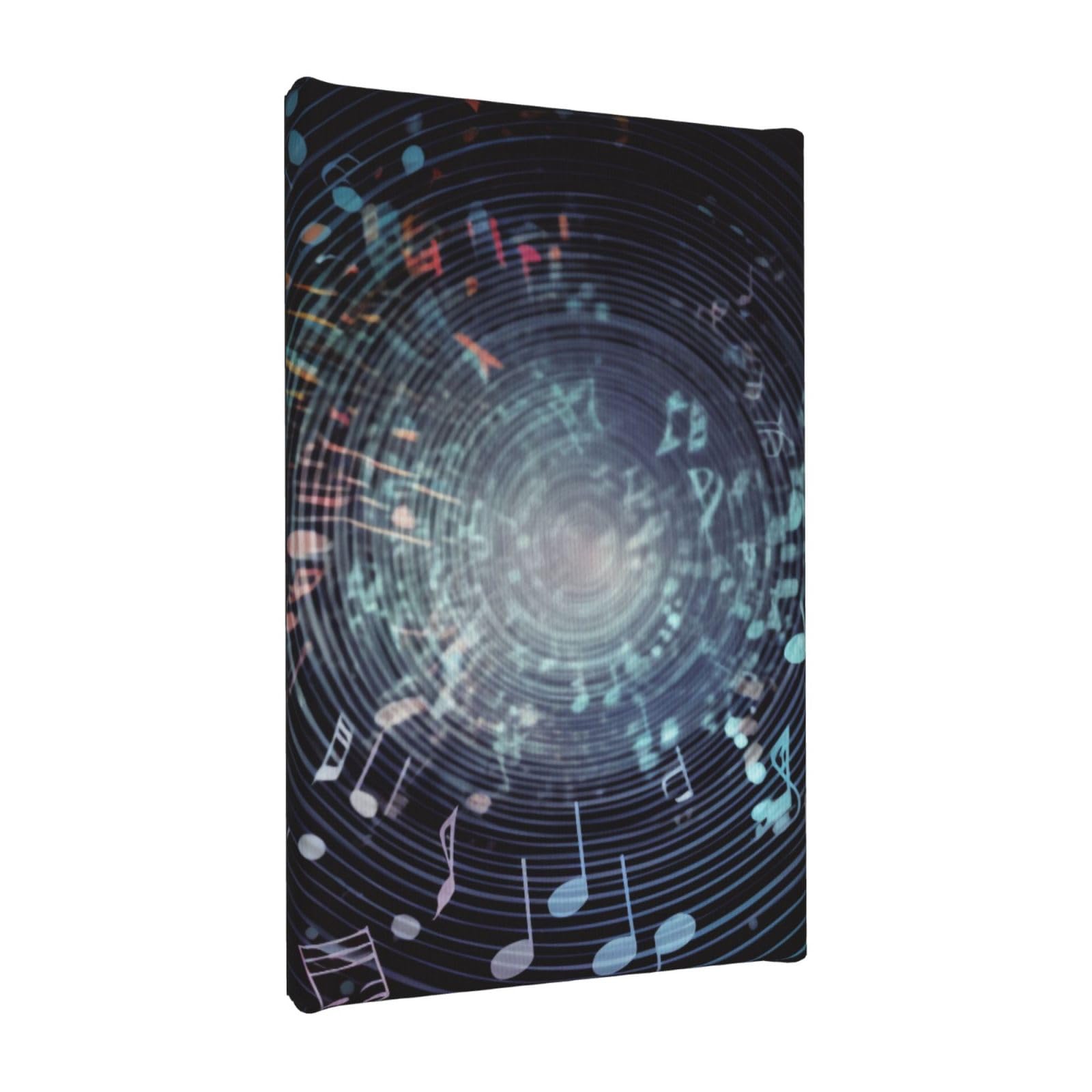 YKLJG Music Notes Printed Wall Art Canvas Painting 20x30 CM Wooden Framed Picture Painting Artwork Prints for Bedroom Kitchen Home Office Decor