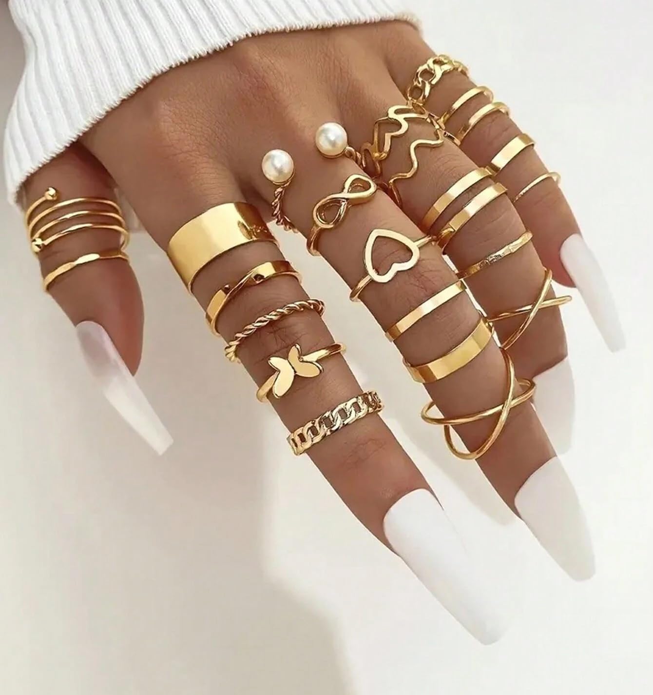 YouBella Fashion Jewellery Celebrity Inspired Combo of Latest Stylish Stackable Kunckle Rings Set for Women and Girls (Combo) 1
