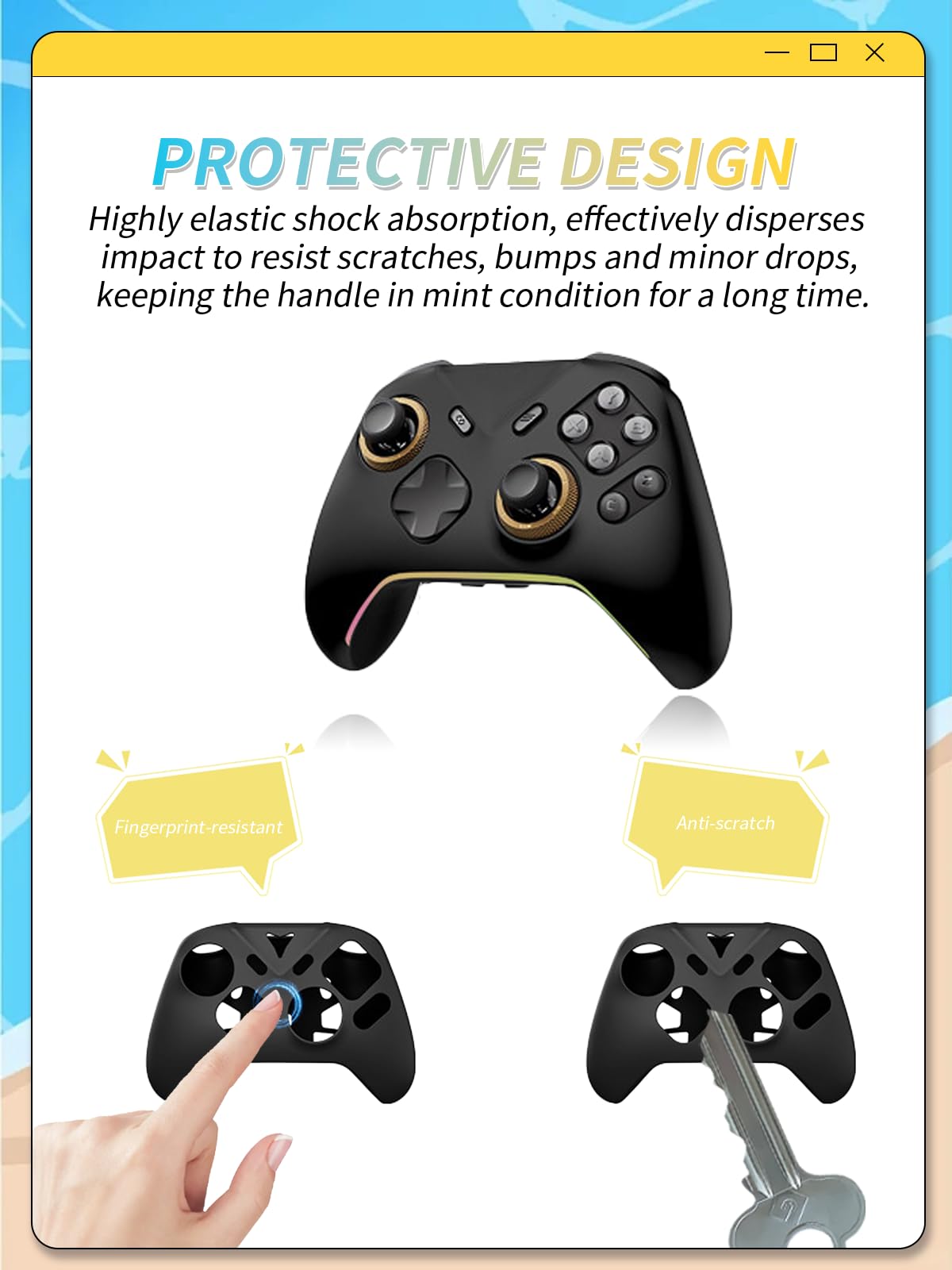 Etui ochronne do FLYDIGI Vader 5 Pro Game Controller, yystao silikonowe etui kompatybilne z FLYDIGI Vader5 Pro, z ulepszonym uchwytem i kompleksową funkcją ochronną, czarne