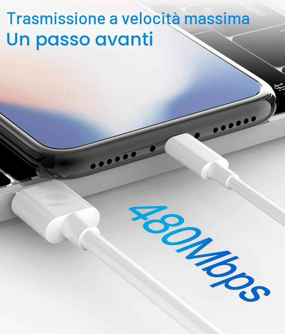 Quntis Cavo iPhone Certificato MFi 3Pezzi 1M, Cavo Lightning a USB Compatibile con iPhone 14 13 12 SE 2020/11/11 Pro/11 PRO Max/X/XS/XS Max/XR/8/8 Plus/7/7 Plus/6s/6s Plus/6/6P/5c/5s/5, iPad Airpods
