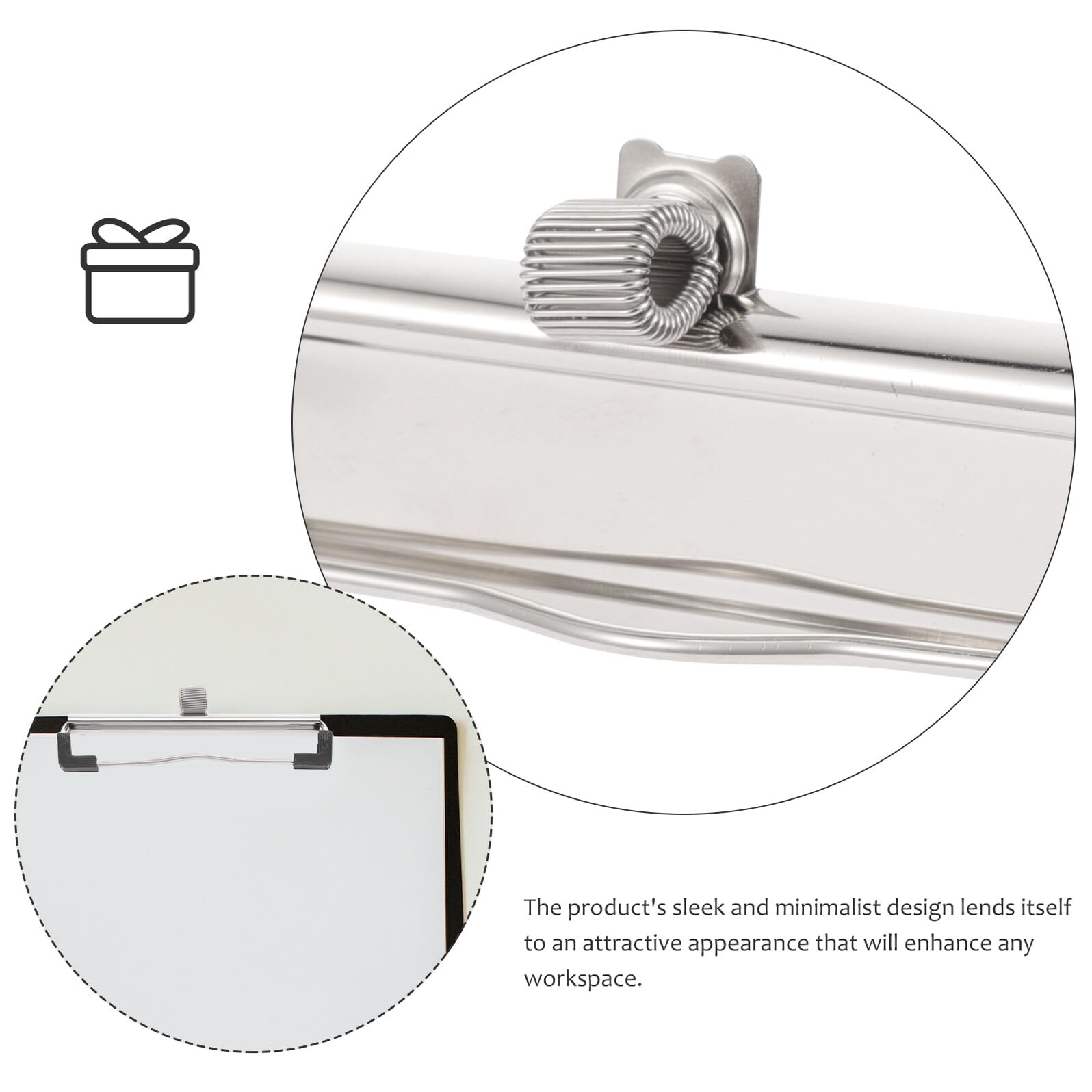 WOONEKY 5 pezzi Clip per Portablocco in Metallo Resistente da Montabili per Ufficio Scuola e Casa Design Elegante e Versatile per Appunti e Planner