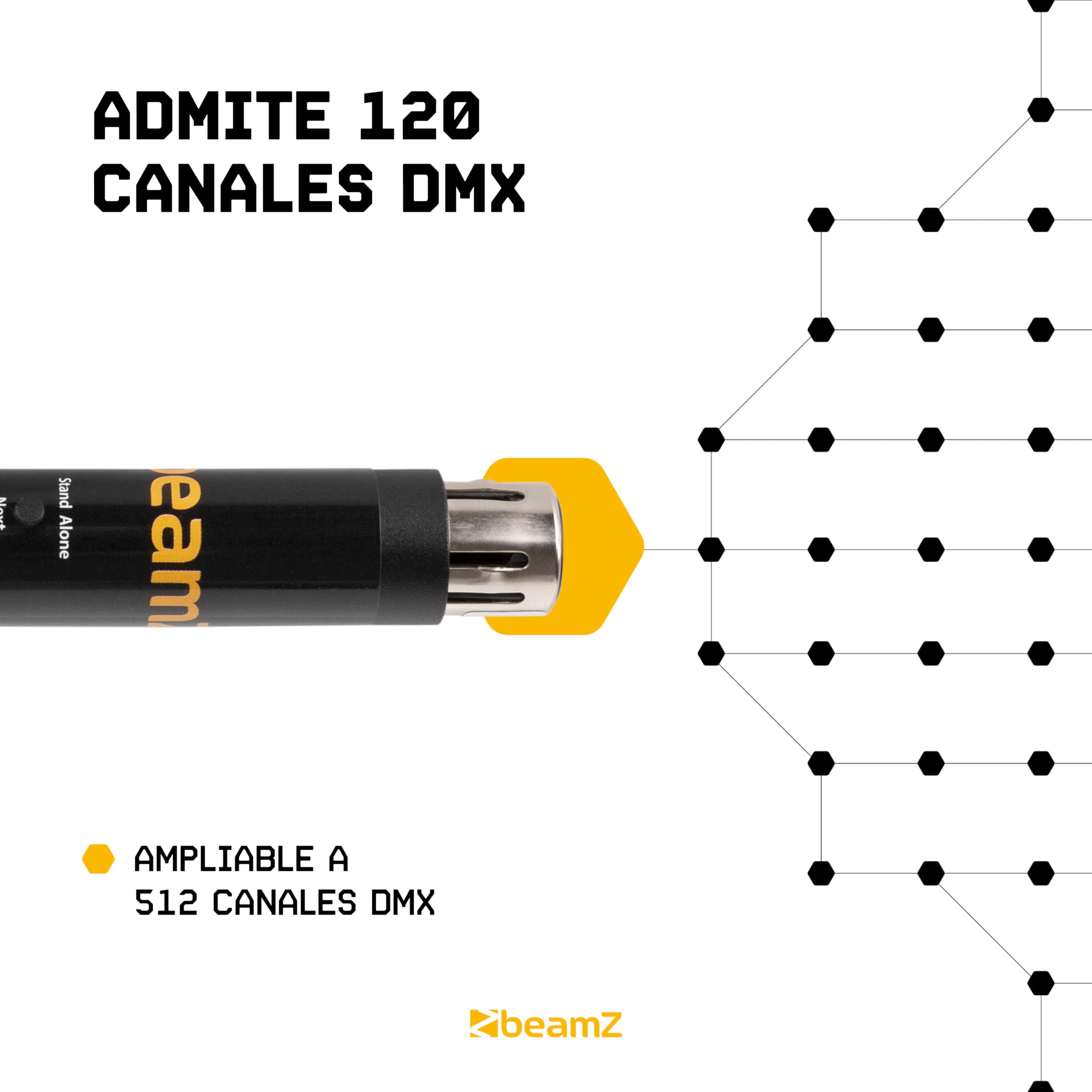 BeamZ SUSHI-Z1 Interfaz DMX con software - Controlador de iluminación profesional DMX-USB, 128 canales, ideal para controlar sus espectáculos de luz DMX desde un ordenador o tableta.
