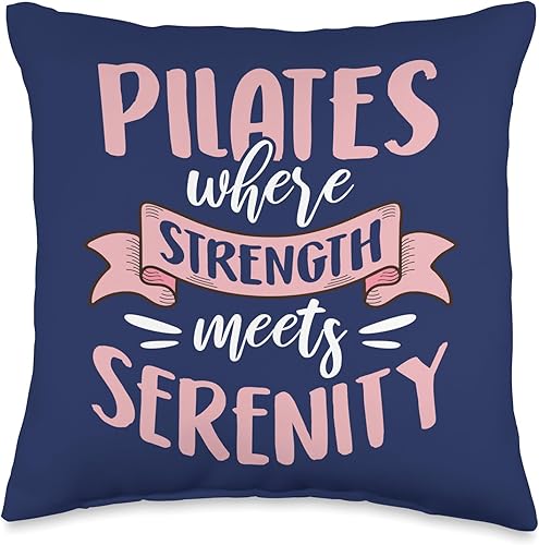 Pilates Where Strength Meets Serenity Throw Pillow, 16x16, Multicolor
