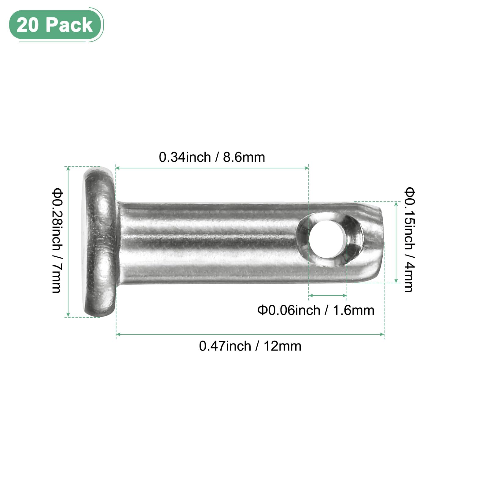M METERXITY 20-Pack Single Hole Clevis Pins - Image 3