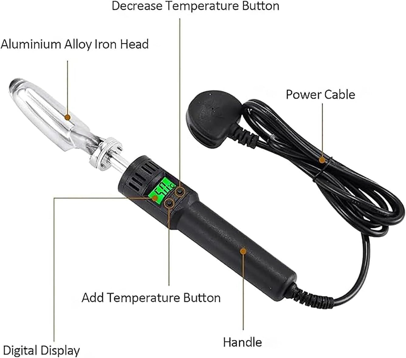 Mini plancha eléctrica con pantalla digital, prensa de calor de mano de temperatura ajustable de 50 a 300 °C para manualidades, reparación de cuero, eliminación de arrugas en zapatos y bolsas