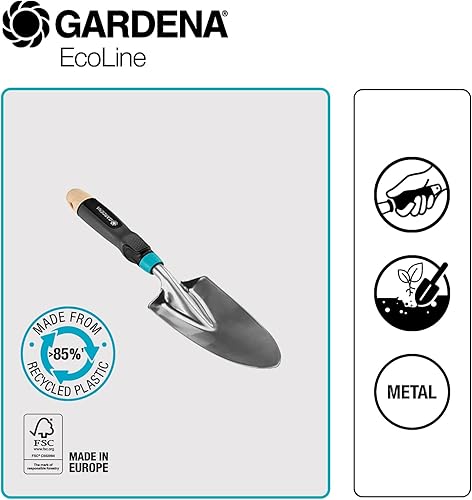 Miniatura 3 de Gardena Paleta de mano Ecoline para plantar y trasplantar, mango ergonómico, protegido contra la corrosión, hecho de materiales reciclados (17700-20)
