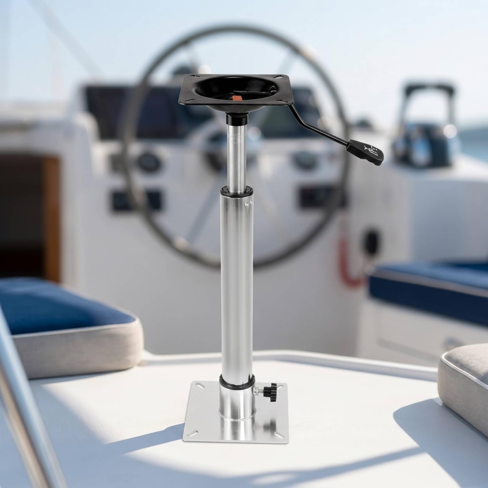Sedile Barca Unità Seduta Sedia Nautica, Base Di Sollevamento Manuale Del Sedile 38-60 Cm Senza Piastra Scorrevole