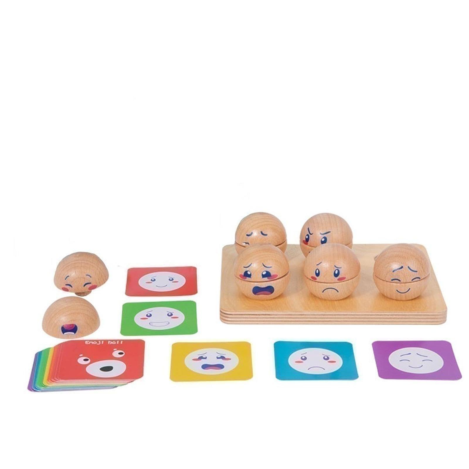 Juego de Bolas presión de Emociones, Bloques de Madera Educativos para Niños con Juego de Habilidades Motoras Finas, Actividades Divertidas