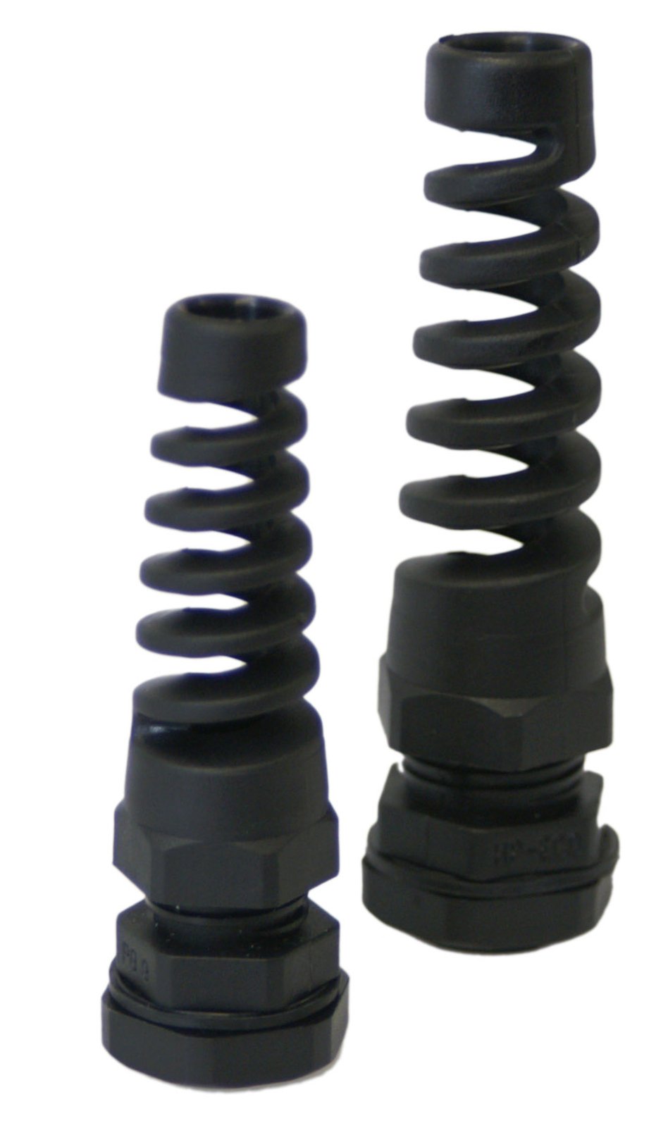 Spiral Kabelverschraubung Kabelverbinder in Schwarz Größe M16 x 1,5 mit Gegenmutter, zur Kabeldurchführung, Polyamid, 100 Stück