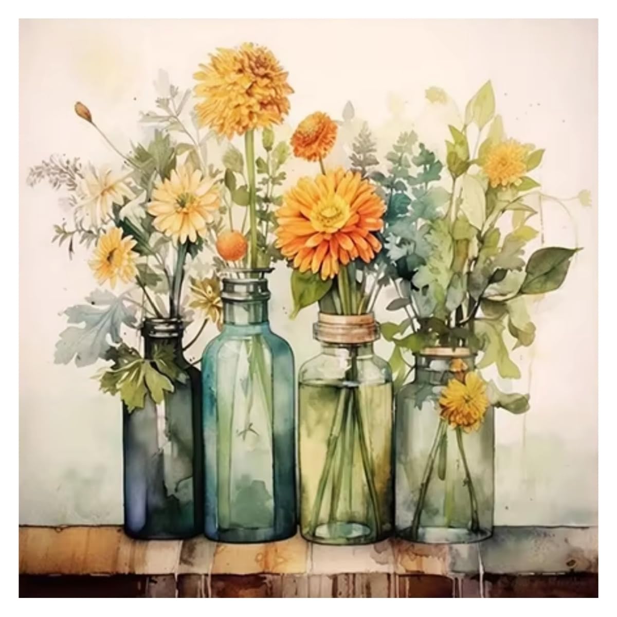 Pintura por Números para Adultos y Niños al óleo de Lienzo DIY, con Pinceles, Pigmento Acrílico, Pintura de Dibujo DIY, Sin Marco 40X50 CM