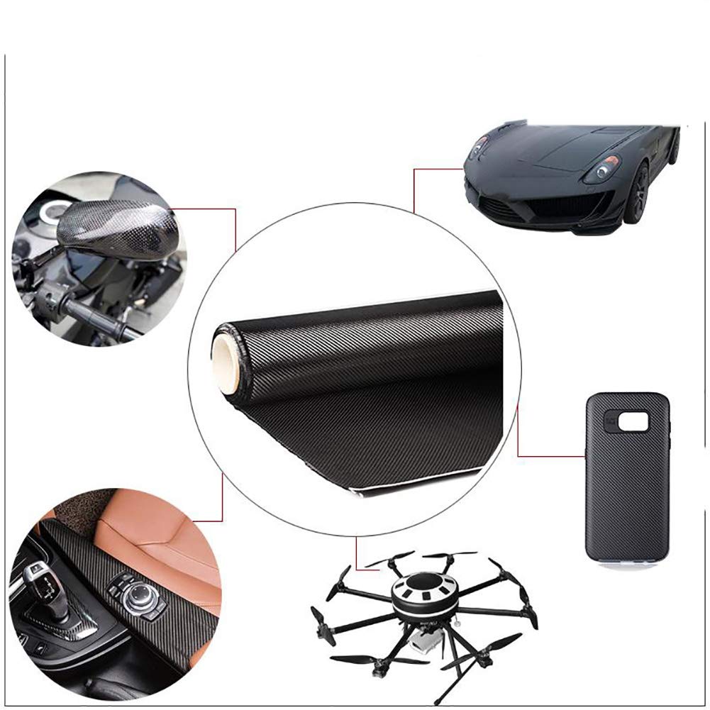 Tela de fibra de carbono 3K de 200 g/m², sarga de 50 x 200 cm