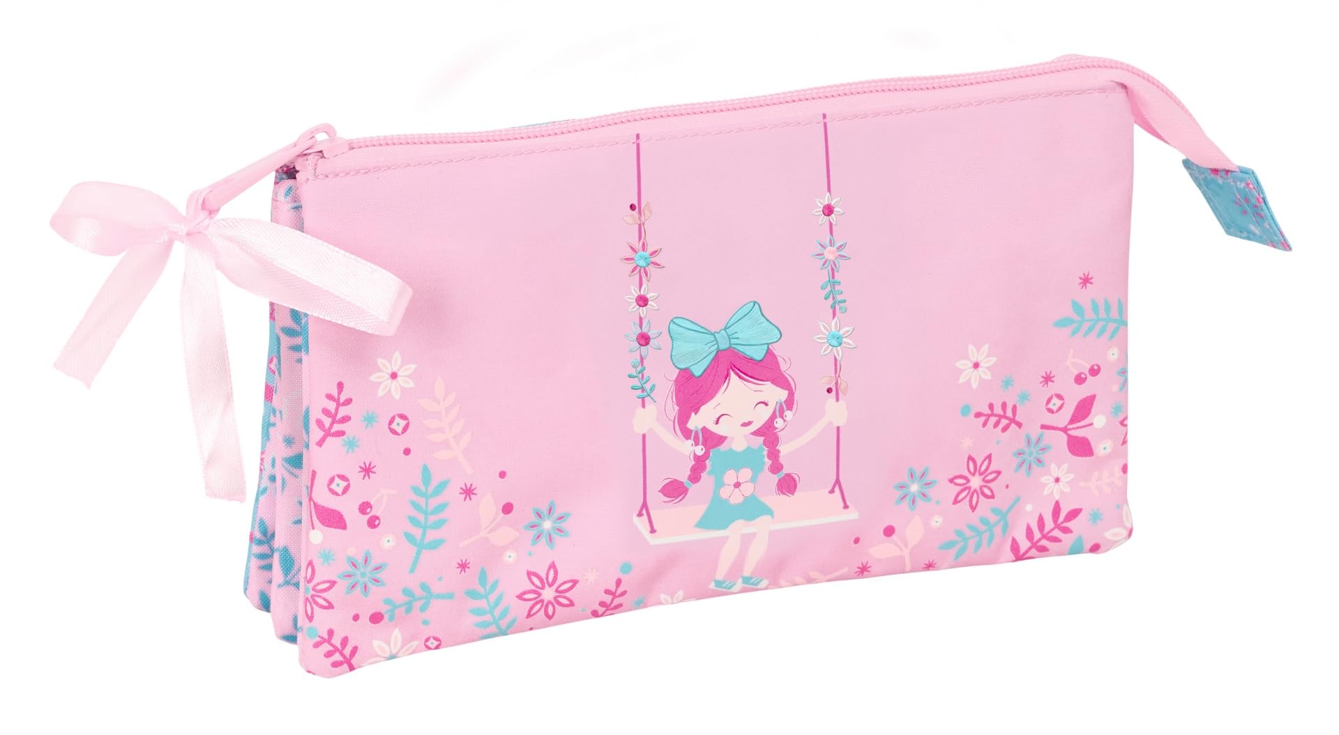 Safta GLOWLAB KIDS SWING – Triple Pencil Case, Children's Pencil Case, Ideal for School Age Children, Comfortable and Versatile, Quality and Resistance, 22 x 3 x 12 cm, multicoloured, M, Casual