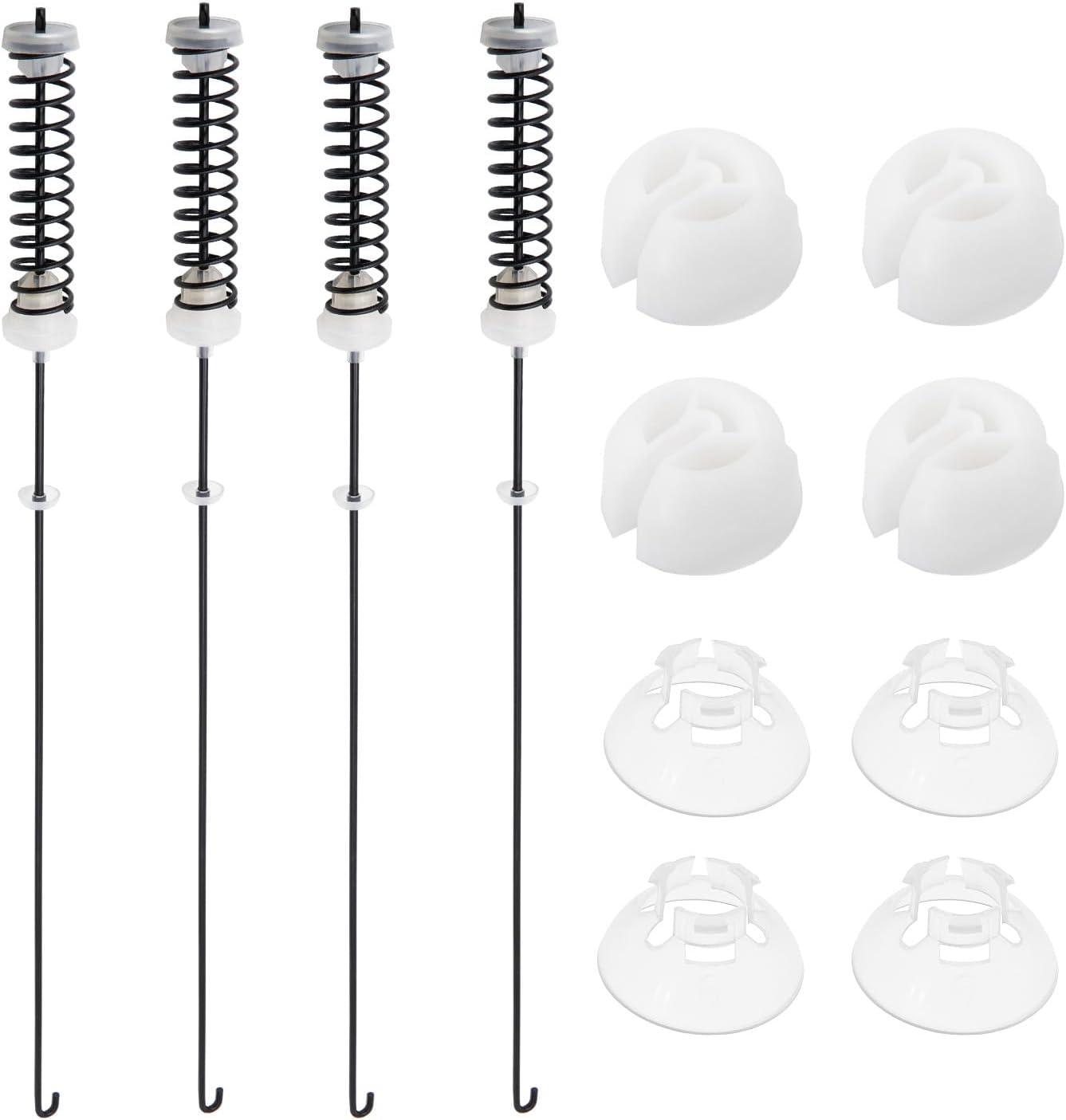 4Pcs (26.7in) Washer Suspension Rod Kit Replaces For Amana NTW4605EW0 NTW4516FW1 NTW4516FW2 NTW4516FW3, Whirlpool WTW4800BQ0 WTW4800BQ1 WET4027HW0 WTW4616FW2 WTW4815EW0 WTW4815EW1 WTW4816FW1 Washer