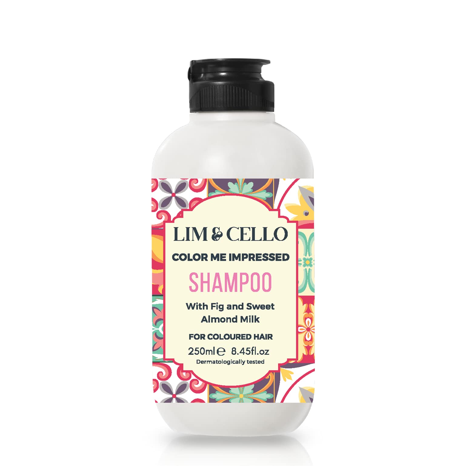 Lim & Cello Color Me Impressed Shampoo with Fig & Sweet Almond Milk For Colored Hair, Antioxidant Formula, Low pH Formula, Makes Hair Colour Vibrant, Made in Italy, 250 ml / 8.45 fl.oz