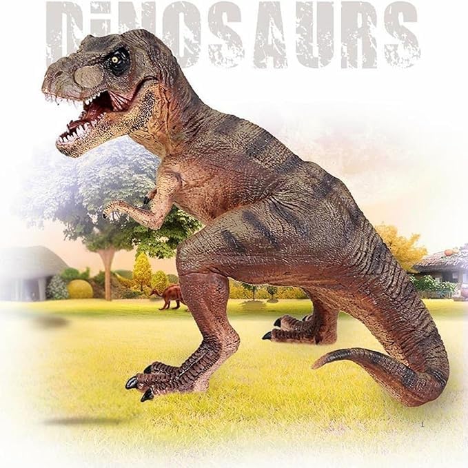 Image of Big Size Realistic T Rex Dinosaur Toy for Kids Tyrannasaurus Dino Jumbo Animals Action Figure for Girls and Boys Prehistoric Animal Educational & Learning Toy Playset Best Birthday Return Gift