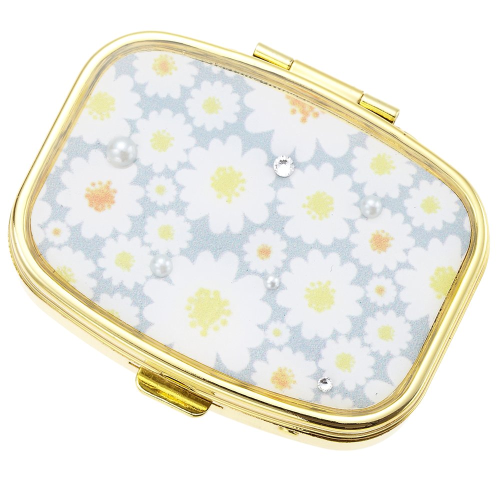 Amazon|アクセサリーケース 花柄 お花 パール 小物入れ ミラー 鏡