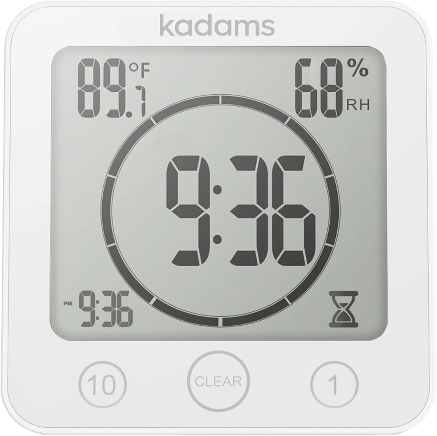 KADAMS Digital Bathroom Shower Kitchen Clock Timer with Alarm