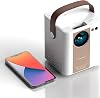 FEICHEN Mini Projector With Screen,Portable Movie Projector With Wifi,7500 Lumen,Multimedia Home Theater WiFi Projector Support 1080P, Compatible with Android,Iphone,HDMI,AV,USB,Laptop