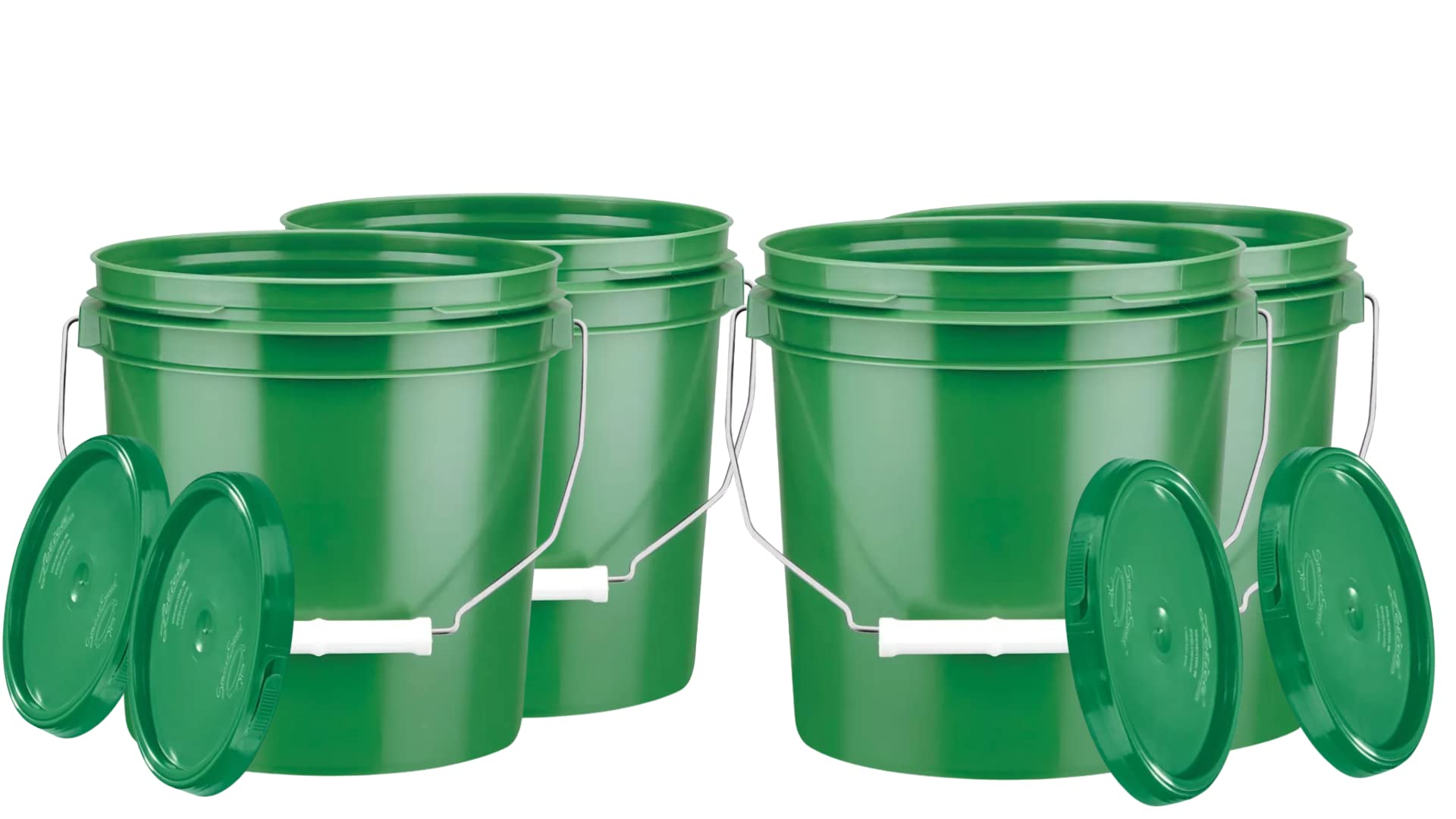 House Naturals 1 Gallon Food Grade Bucket Container with lid BPA Free (Pack of 4) Made in USA