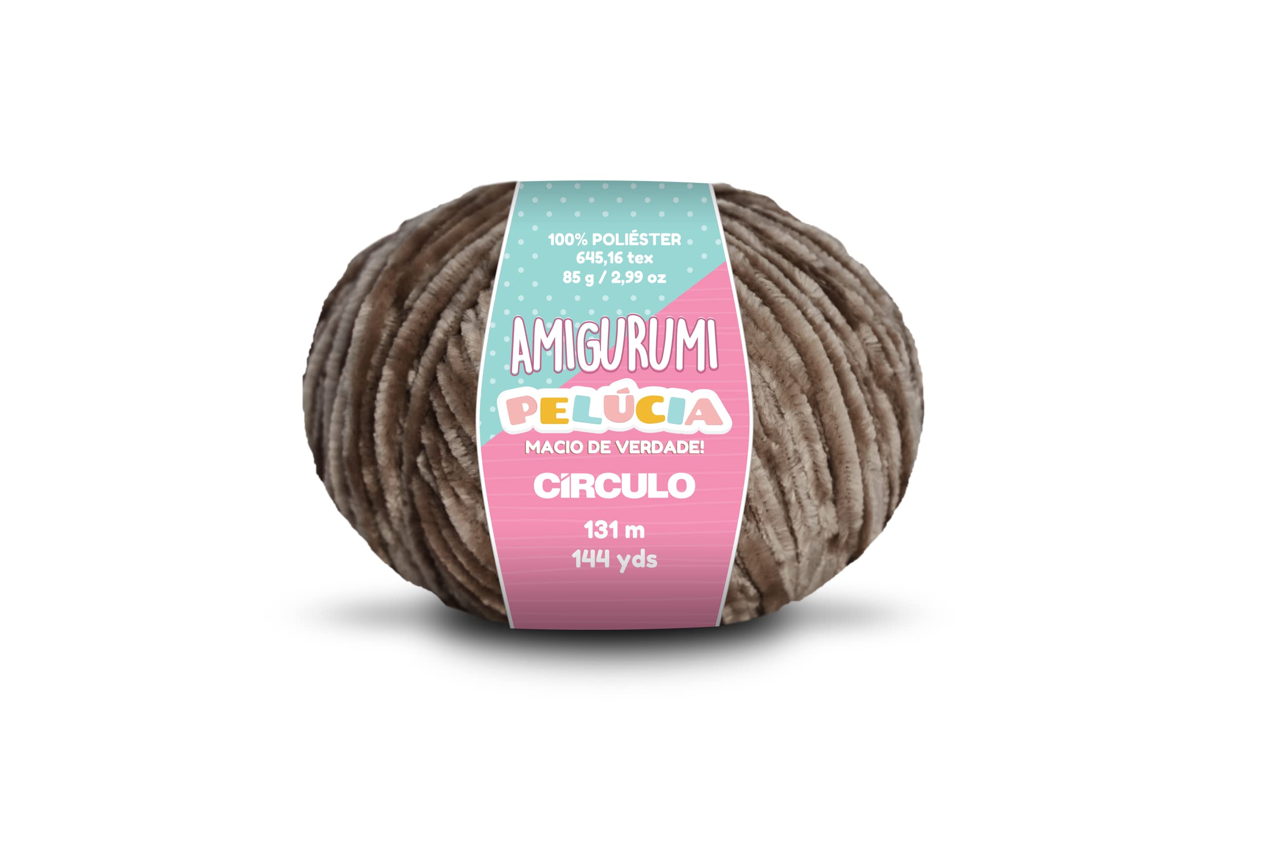 Circulo - Amigurumi Pelucia Yarn, Special Velvet Chenille Yarn for Amigurumi and Blanket, 144 yds, Worsted (7541 - Ganache)
