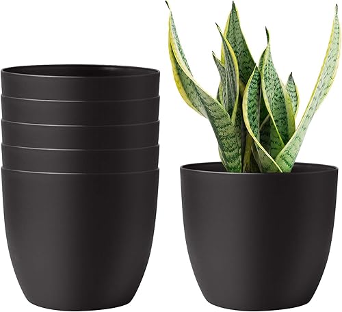 T4U - Macetero de plástico con autorregado, macetero moderno y decorativo para todas las plantas de la casa, flores, hierbas, violetas, suculentas