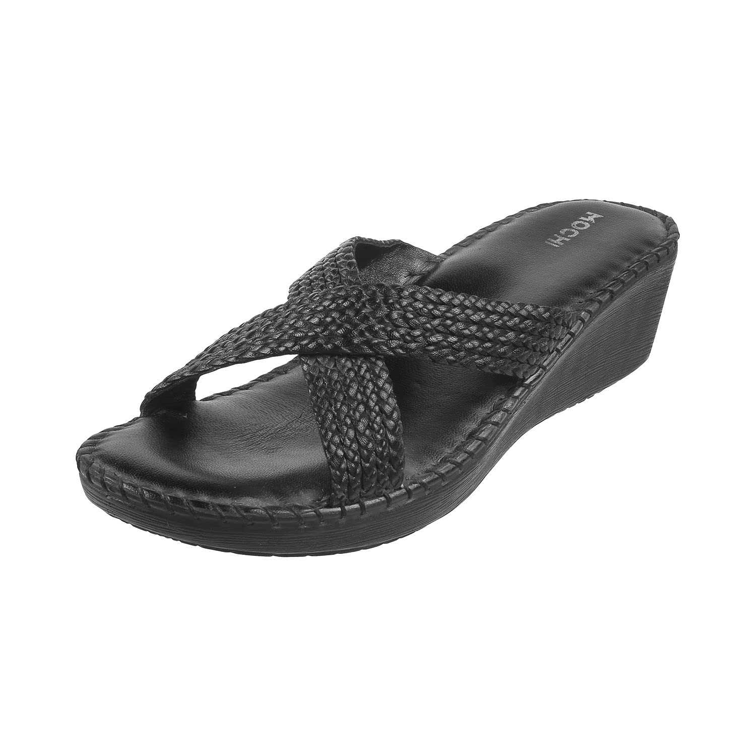 MochiWomen Wedge Heel Cross Strap Comfort Sandal