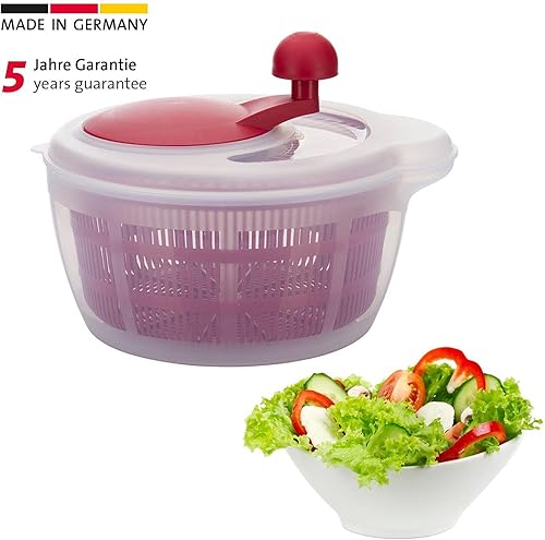 Miniatura 2 de Westmark Germany Centrifugador de ensaladas fácil de usar para secar las verduras y mejorar el sabor de los condimentos de 10 pulgadas