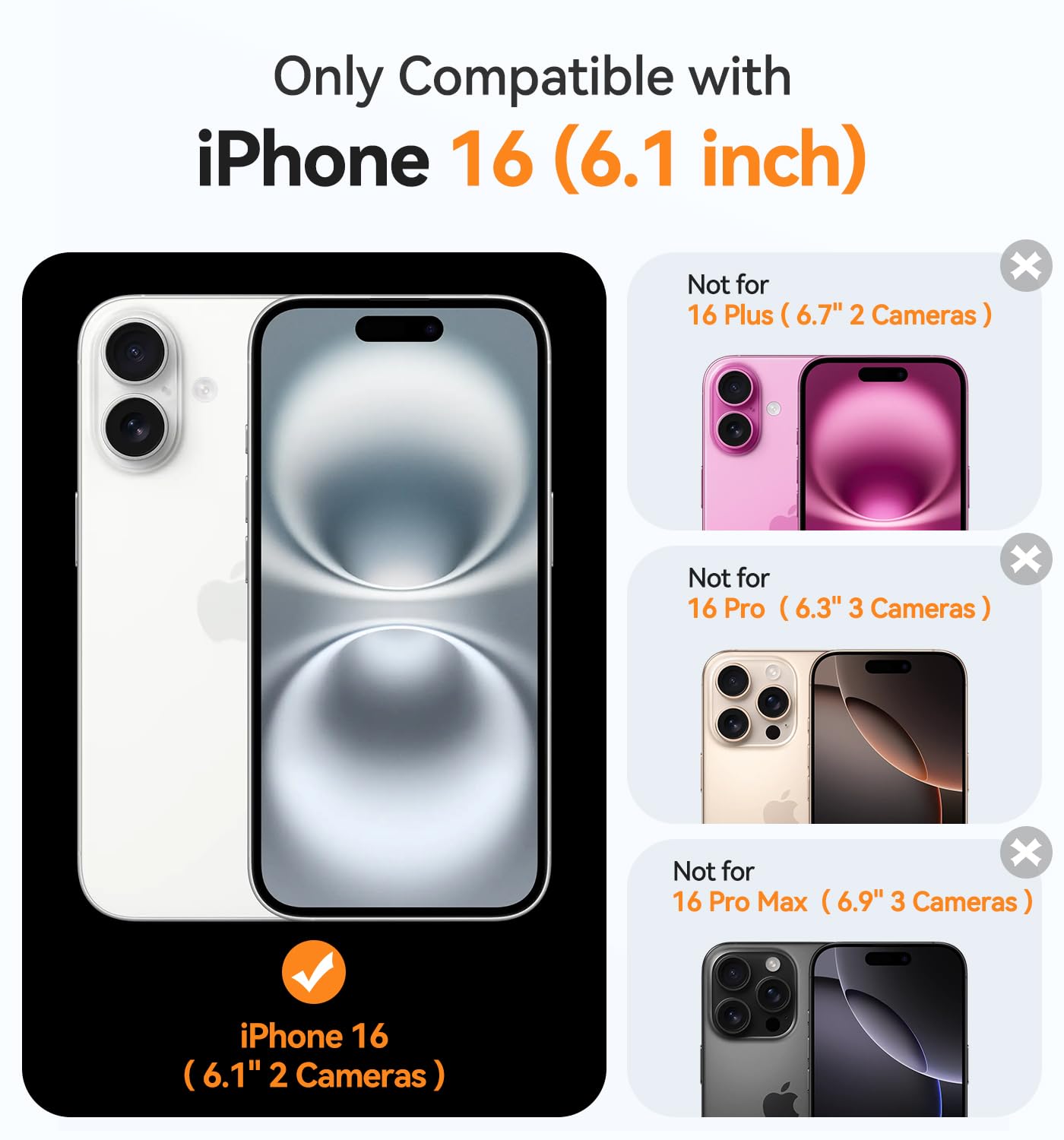 CANSHN Magnetica Cover per iPhone 16(6,1 Pollici), [Compatibile con MagSafe] Custodia Protettiva Antiurto per Telefono 6,1 Pollici, Trasparente