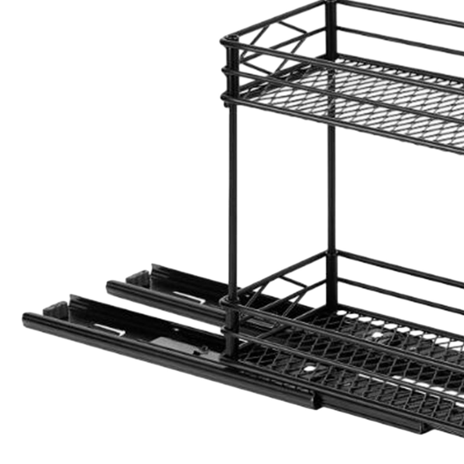 Estante Deslizante para Especias, Organizador de Frascos de Especias de 2 Niveles, Estante Deslizante para Condimentos, Ideal para Armarios de Cocina