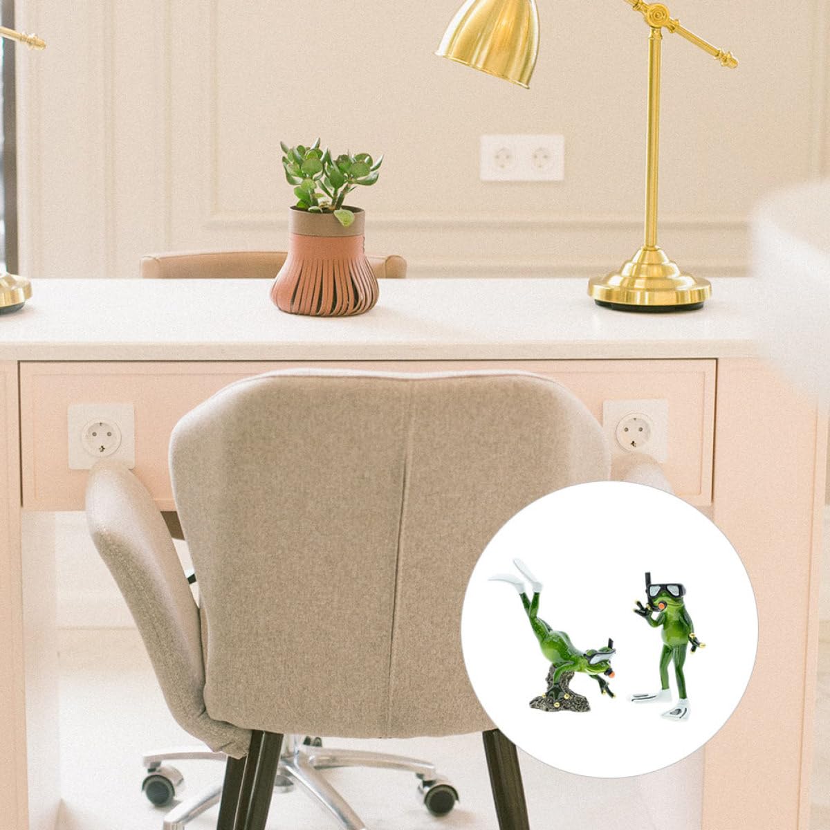 Artibetter Garten und Teich Frosch Figur 1 Paar Taucher aus Kunstharz Miniatur Deko Figuren für Außenbereich und Gartenliebhaber Bastelornamente