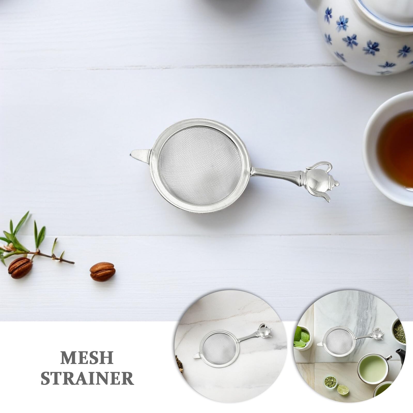 Infusor De Té De Acero Inoxidable Mango Colador Práctico Para Infusiones y Hierbas Filtro De Té Duradero y Resistente Altas Temperaturas Herramienta