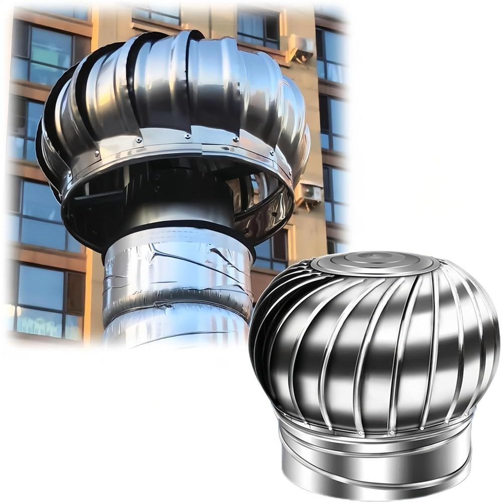 Sombrerete Giratorio para Chimenea, Protector de Acero Inoxidable contra pájaros, Tapa giratoria Anti-Tiro descendente, sombrerete Multiusos para chimeneas y conductos de