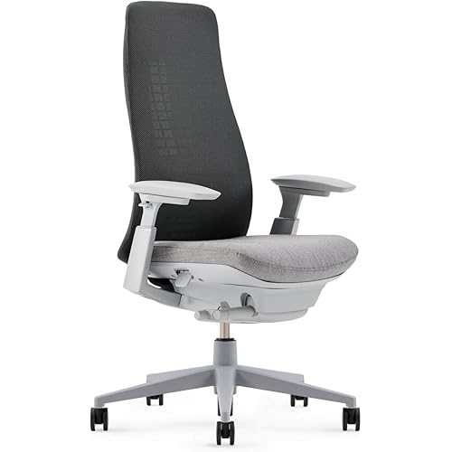 Haworth Fern Office Chair – Ergonomic and Stylish Desk Chair with Breathable Mesh Finish - Without Lumbar Support (River Rock)