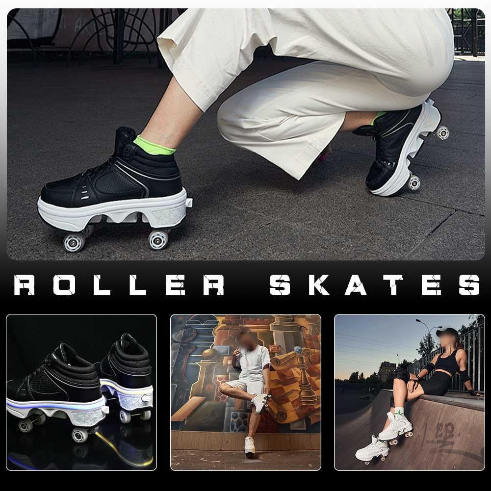 Scarpe con rotelle, pattini a rotelle, Skateboard, Scarpe bambini con rotelle, scarpe da pattinaggio, scarpe da ginnastica con ruote per Donna e Uomo Unisex Sneakers