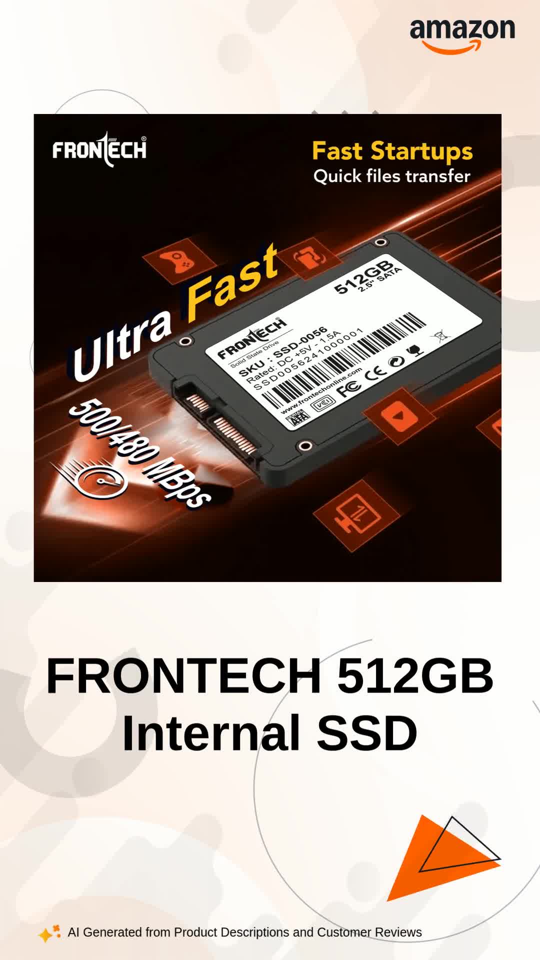 Amazon.in: Buy FRONTECH 512GB Internal SSD, 2.5 SATA3, TLC+SMI