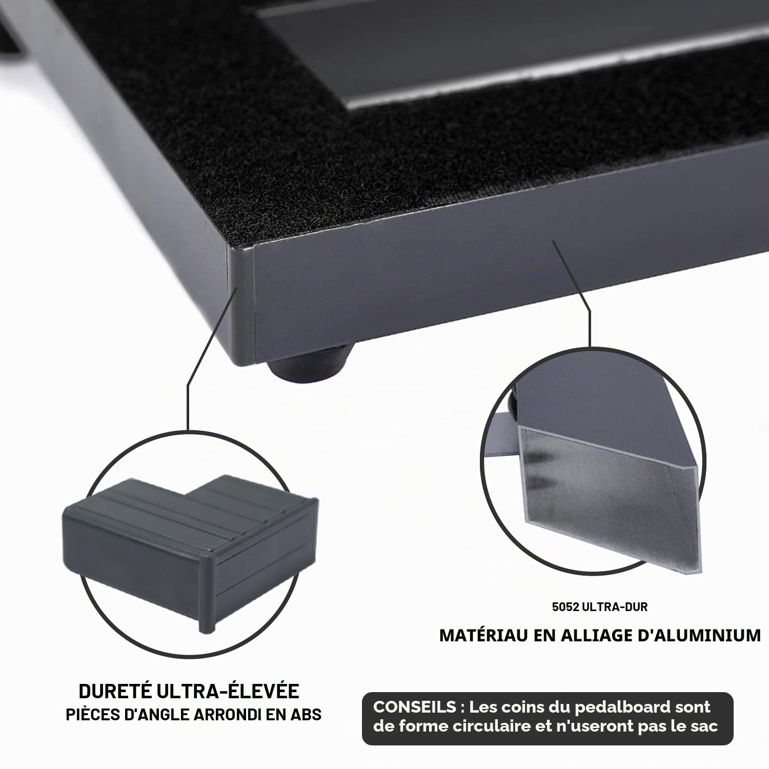 Ghost Fire Pedalboard Guitare, Pédalier de guitare en alliage d'aluminium, 0,8 kg Super Light Effect Pedal board 50 x 30 cm avec sac de transport, SPL-04