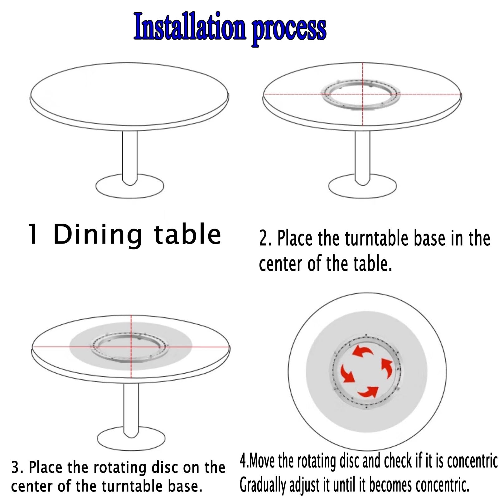 Rodamiento De Mesa De 400Mm,600Mm Y 800Mm,Pista Giratoria De Aleación De | Rodamientos De Plataforma Giratoria,Placa Giratoria,For Mesa De Cocina De Madera O Granito De Vidrio(600mm (24 inches))
