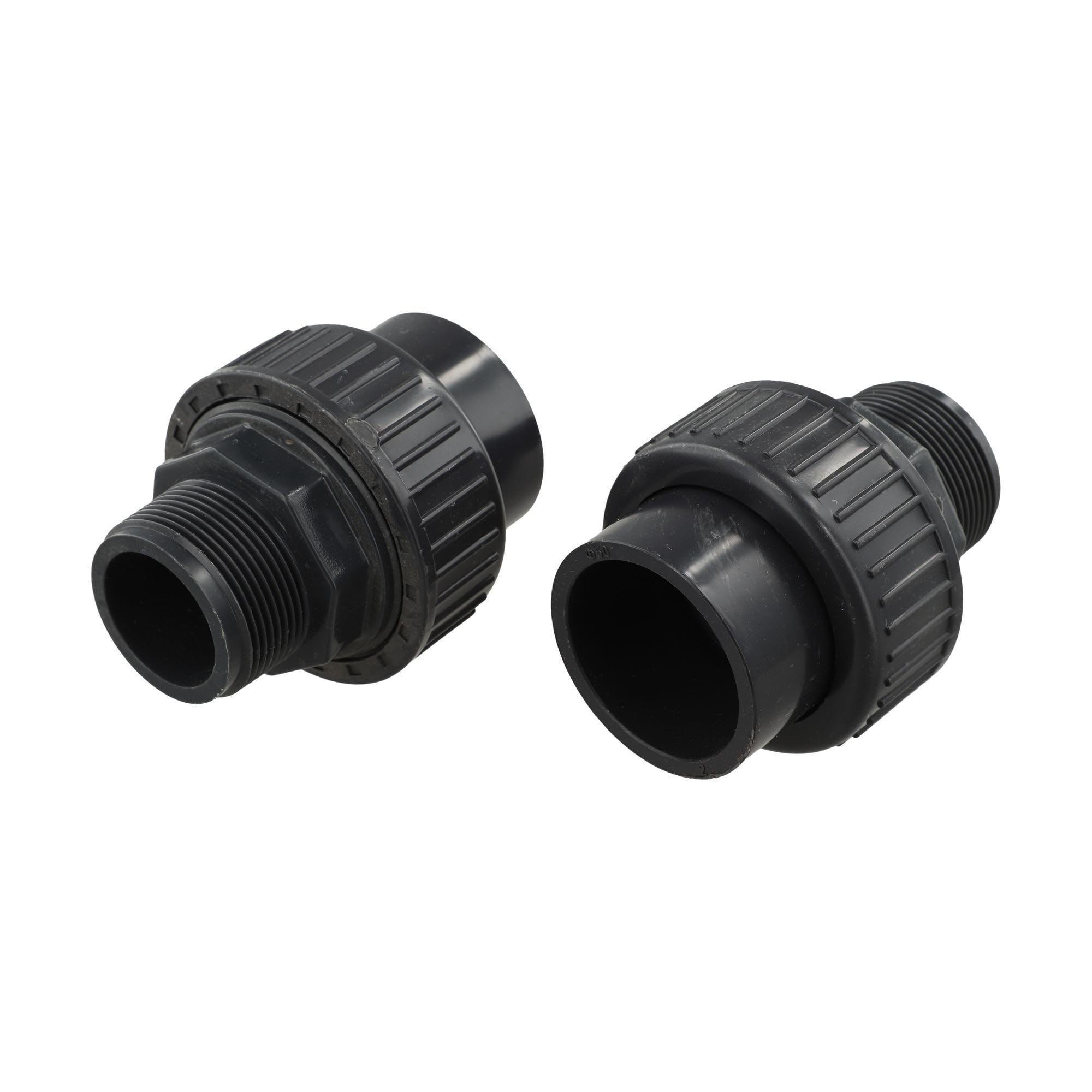 Conector de bomba de piscina de unión de rosca externa, 2 unidades, ajuste de conexión rápida de PVC para bomba de spa y tubería, color negro