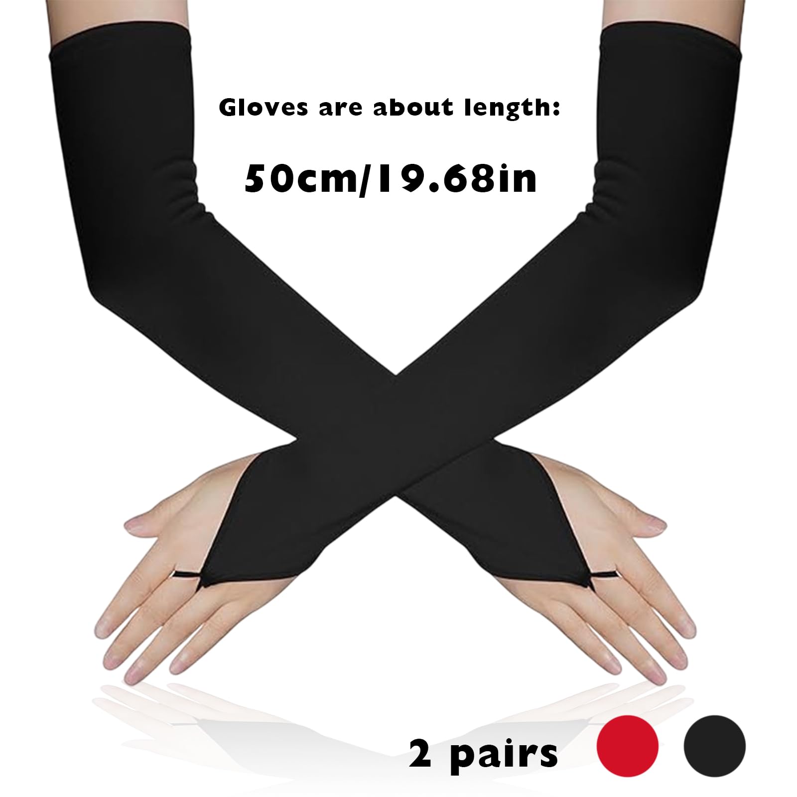 UILYNIU 2 works Long Opera Gloves Elbow Satin Gloves for Women 1920s Costume Long Evening Gloves Ladies Gloves Bridal Fancy Dress - Image 2