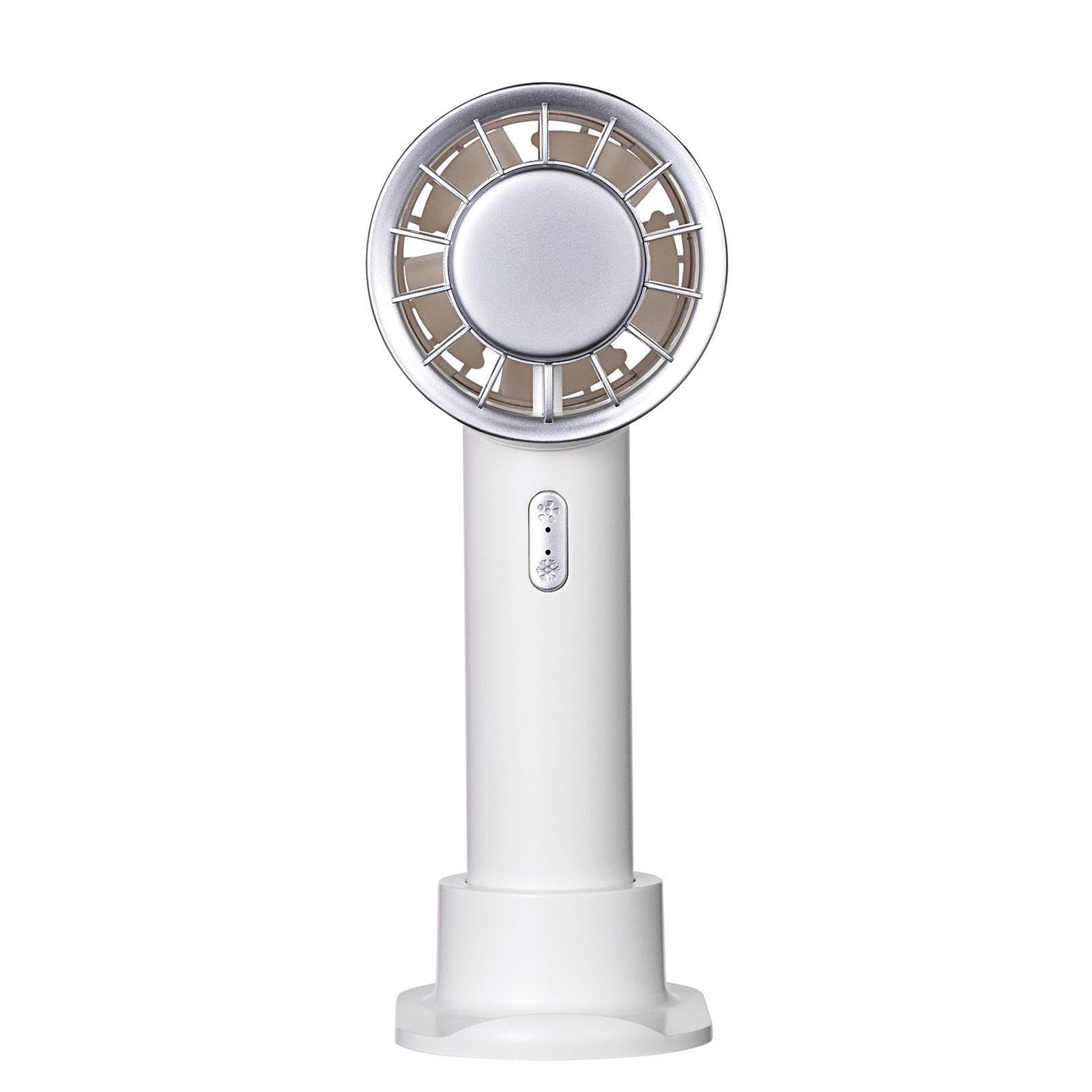 Ręczny wentylator turbo przenośny mini zimny kompres ręczny wentylator USB akumulator osobisty wentylator chłodzący zasilany bateriami mały wentylator kieszonkowy do podróży / na zewnątrz / do domu / biura, biały