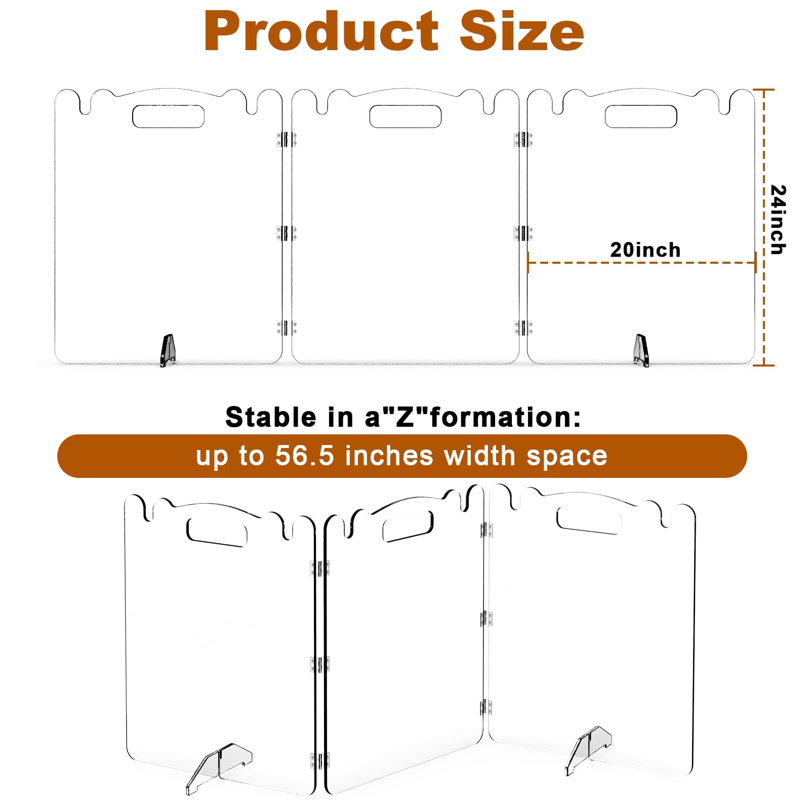 Clear Acrylic Pet Dog Gate - Folding Transparent Gates for Small Dogs Pets - Freestanding Foldable Tall Puppy Doggy Fence Door for Inside Indoor House Doorways Room Divider Barrier