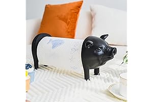 Fun Paper Towel Holder: Quirky Farmhouse Black Pig