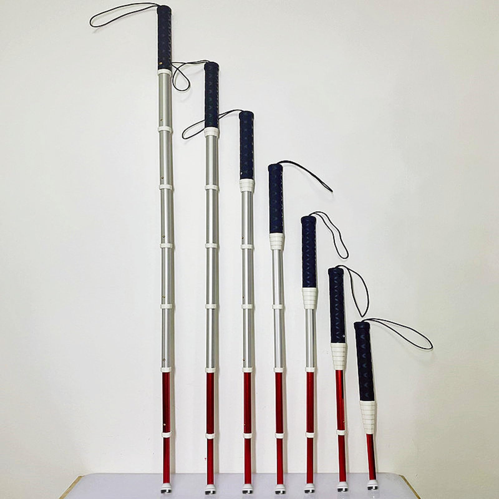 125 Cm Canne Aveugle Télescopique, Canne En Alliage De Titane Pour Aveugles | pointe de canne rotative - pour personnes malvoyantes et aveugles(8 sect.,125cm/50.7in)
