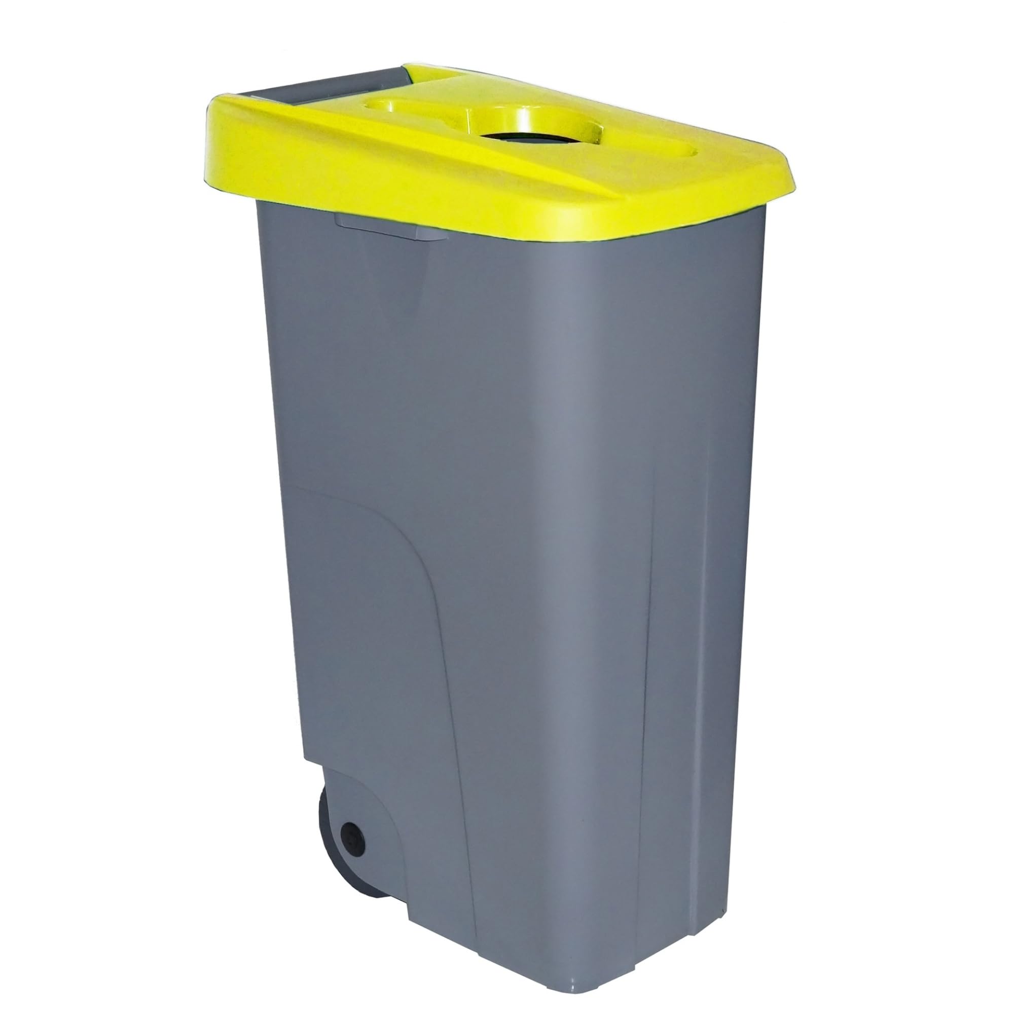 WELL HOME MOBILIARIO & DECORACIÓN Contenedor Abierto 85L Amarillo H.76cm + Rollo 10 bolsas de basura 100L