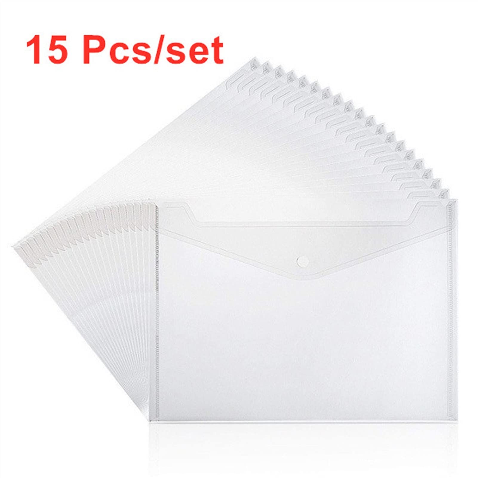 Cartella portadocumenti， 15 pezzi/set cartelle in plastica trasparente A5/A4 borsa for documenti archiviazione for insegnanti strumenti for ufficio portadocumenti resistente all'acqua buste for archiv