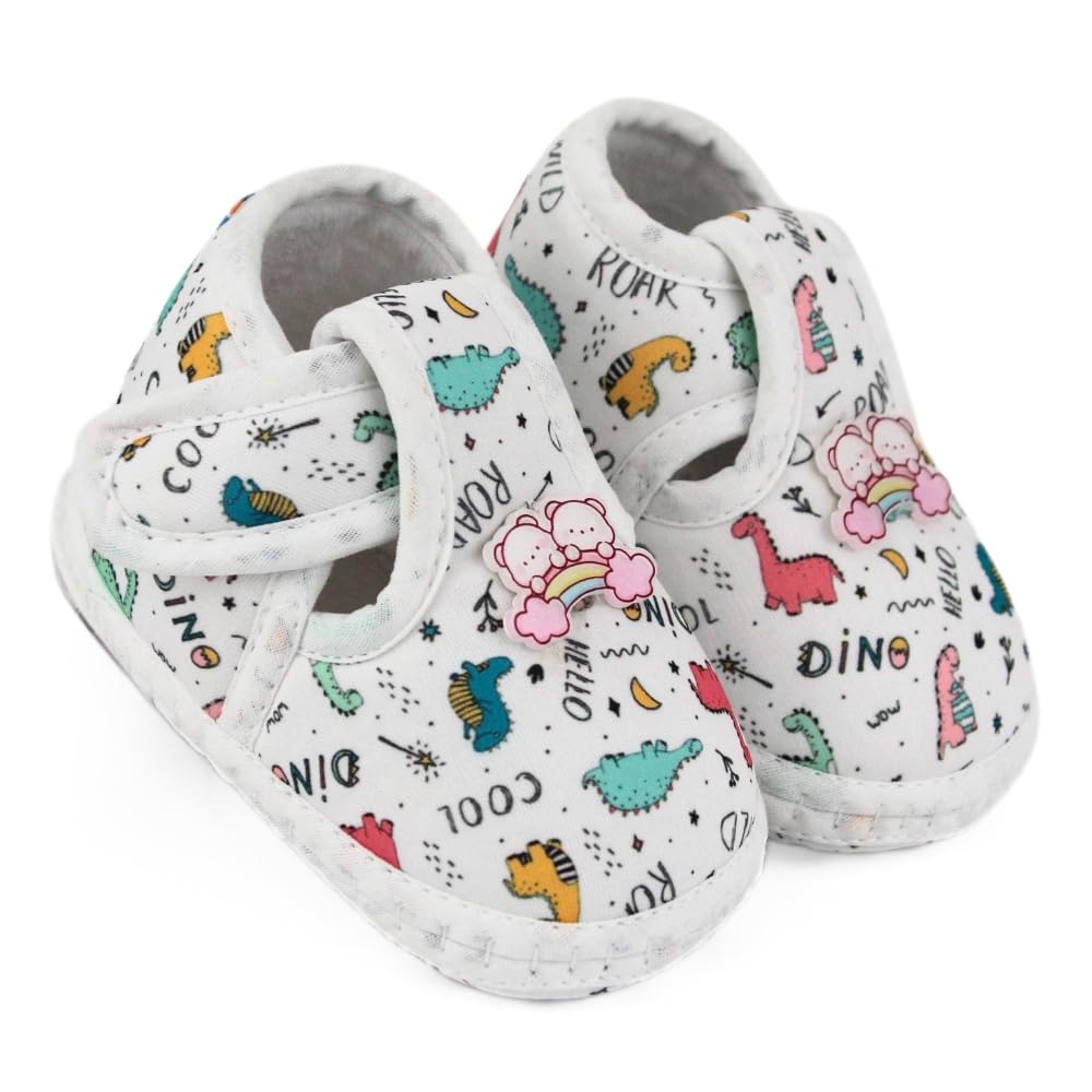 neska moda 6 To 12 Months Baby Boys & Girls Giraffe Printed Soft Cotton Rabbit Face Green,Pink Hook & Loop Shoe Booties-BT5630-picture-45