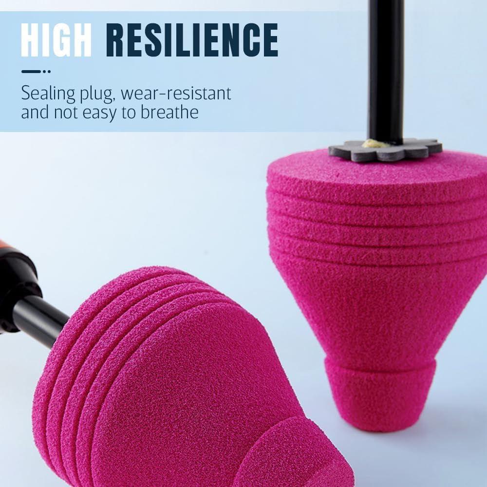 HoldOneLight 2 Packs Multi-Purpose Toilet Plunger & Unblocker, for Toilets Bathtubs, Showers, Floors, Drains - Image 2